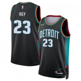 Camiseta Hombre NBA Detroit Pistons Jaden Ivey 2025-26 Nike City Edition Negro Swingman